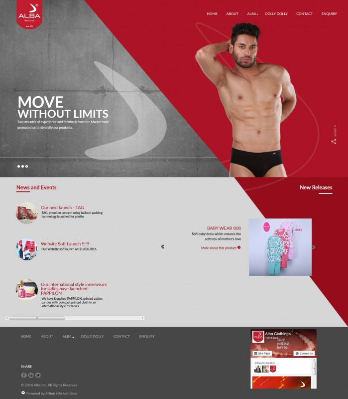 Zillion Info Solution Dynamic websites Alba Clothings