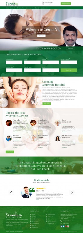 Zillion Info Solution static websites Green Life Ayurveda